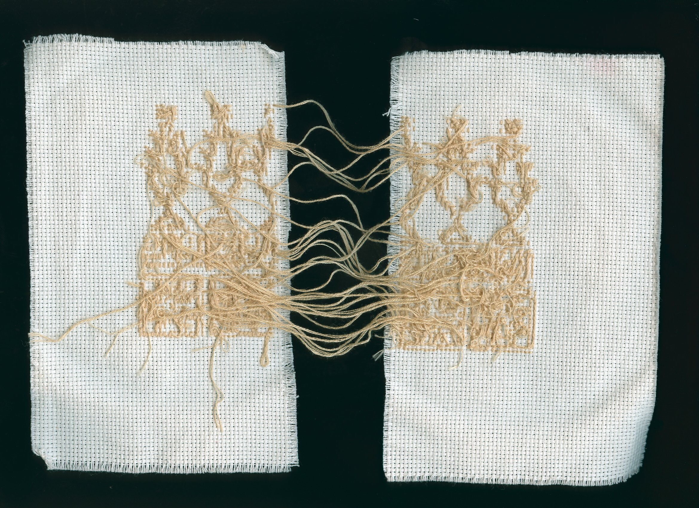  Amna Attia,  Resilience Through Reconnection,  hand embroidered cloth 